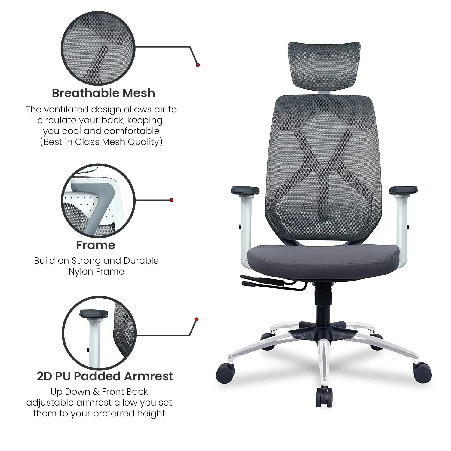 High Back Director Office Chair with Chrome Base