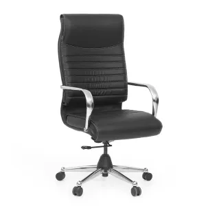 High Back Office Chair with Chrome Base-001