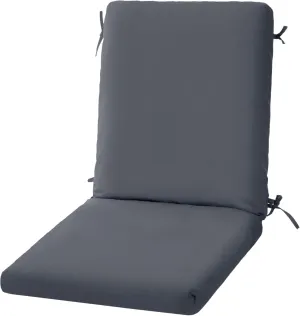High Back Outdoor Chair Cushions 44''x20'' - Patio Dining Chair Cushions with Waterproof, Fade-Resistant, Removable & Machine-Washable Covers, Dark Grey