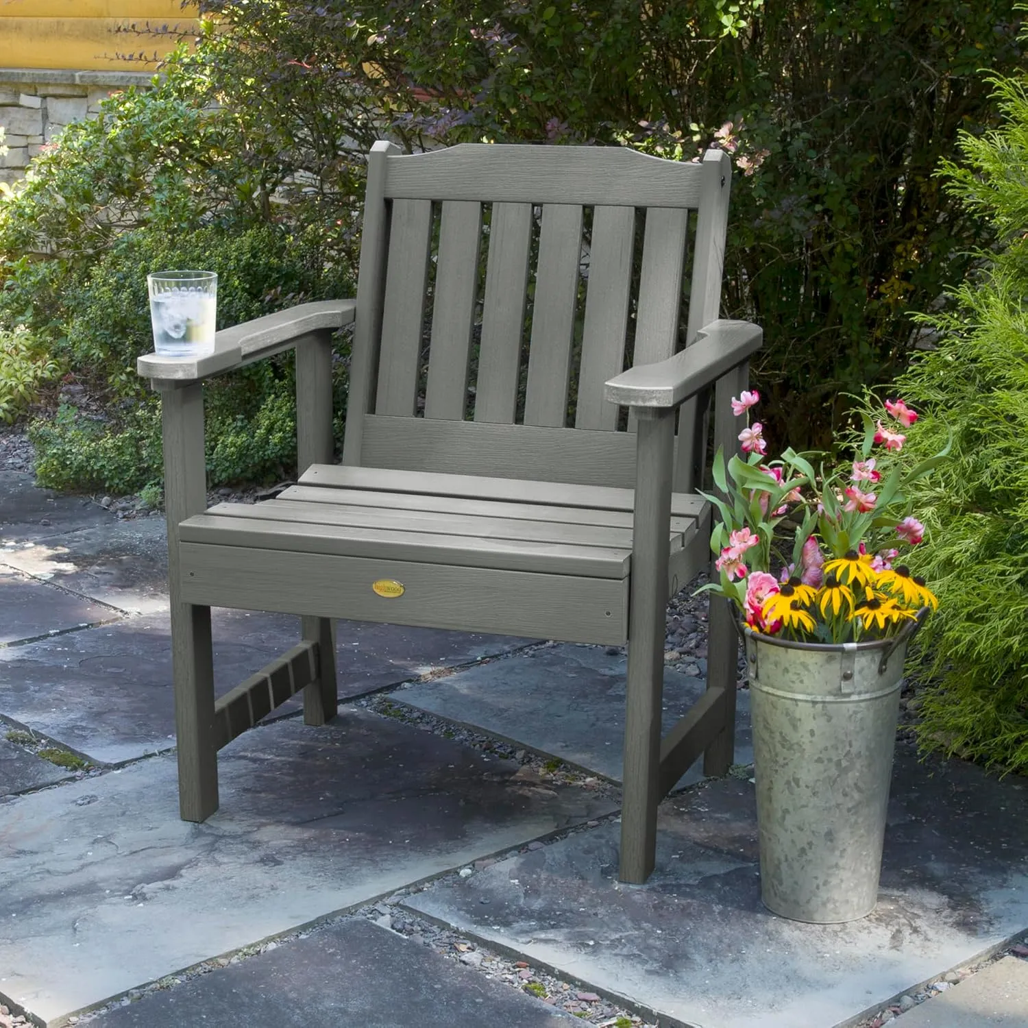 Highwood AD-CHGL1-CGE Lehigh Garden Chair, Coastal Teak
