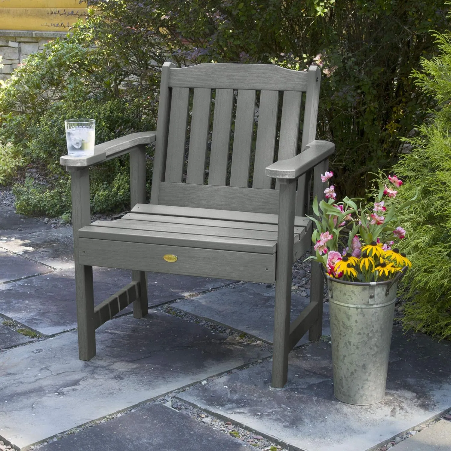 Highwood AD-CHGL1-CGE Lehigh Garden Chair, Coastal Teak