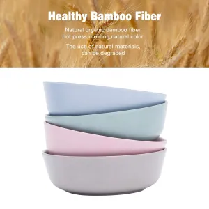 HM-tech 1pc Bamboo Kids Bowls (20 fl oz) for Baby Feeding, Tableware for Baby Toddler Kids Bamboo Toddler Dishes & Dinnerware Sets