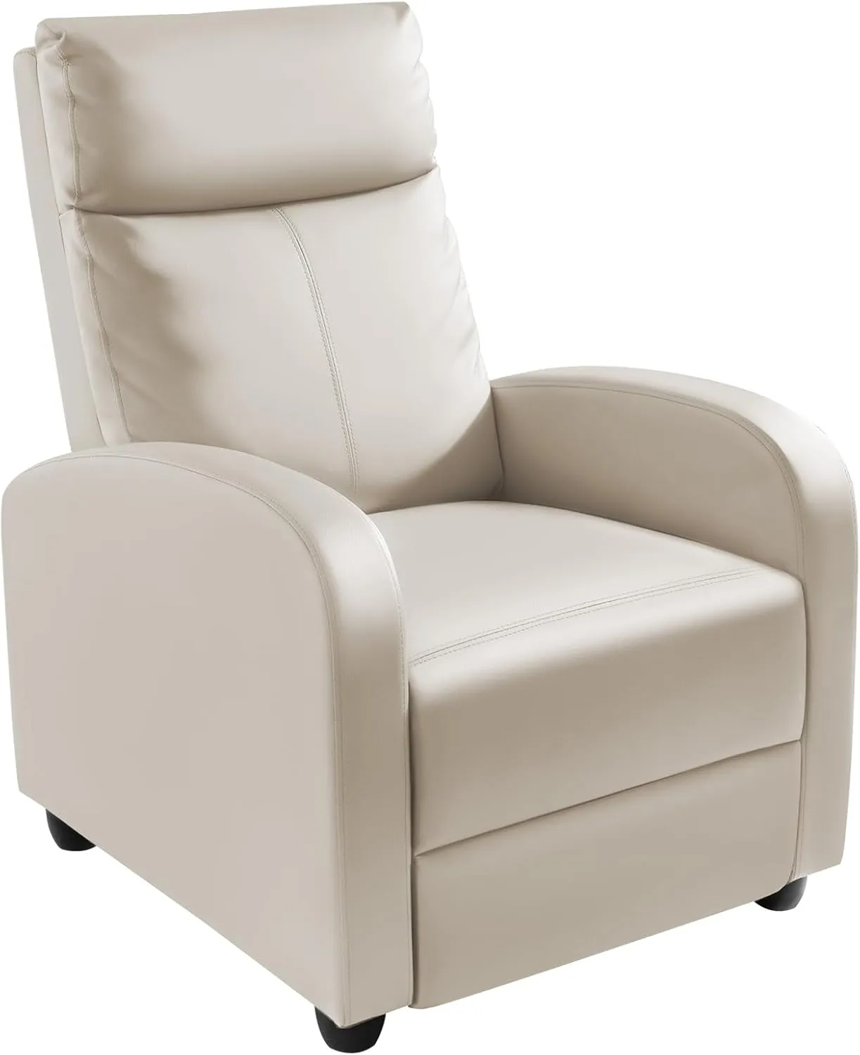 Homall Recliner Chair, Recliner Sofa for Adults, Recliners Home Theater Seating with Lumbar Support, Reclining Sofa Chair for Living Room (Leather, Beige)