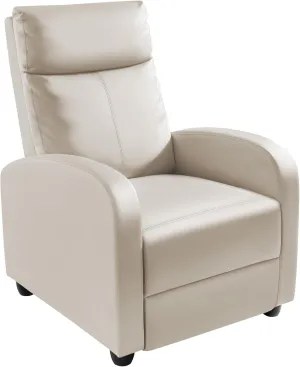 Homall Recliner Chair, Recliner Sofa for Adults, Recliners Home Theater Seating with Lumbar Support, Reclining Sofa Chair for Living Room (Leather, Beige)