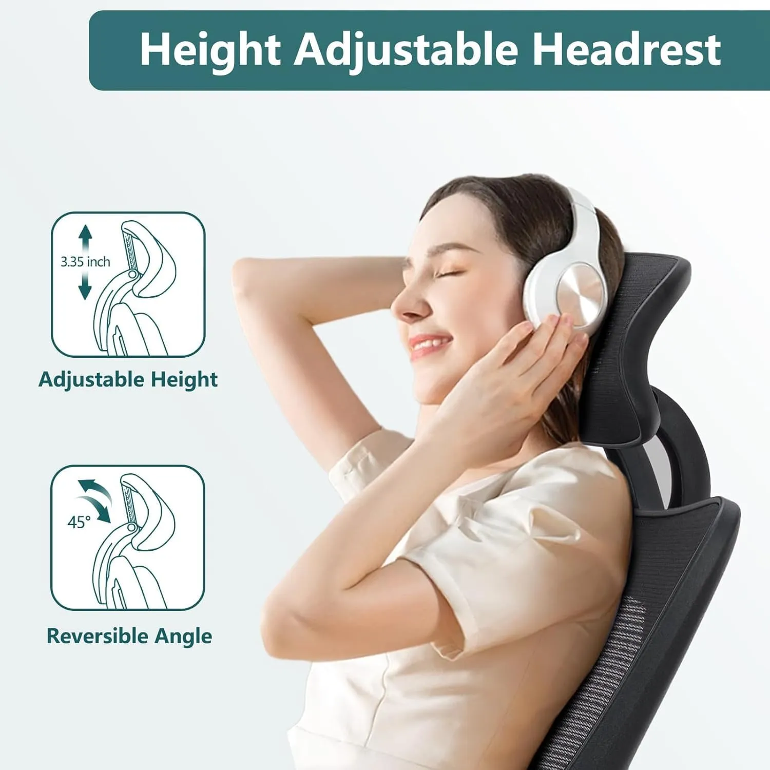 Home Office Desk Chair,2D Armrest Adjustable Lumbar Support & Headrest,Ergonomic High Back Rolling Work Swivel Computer Chairs with Wheels,135°Tilt Function