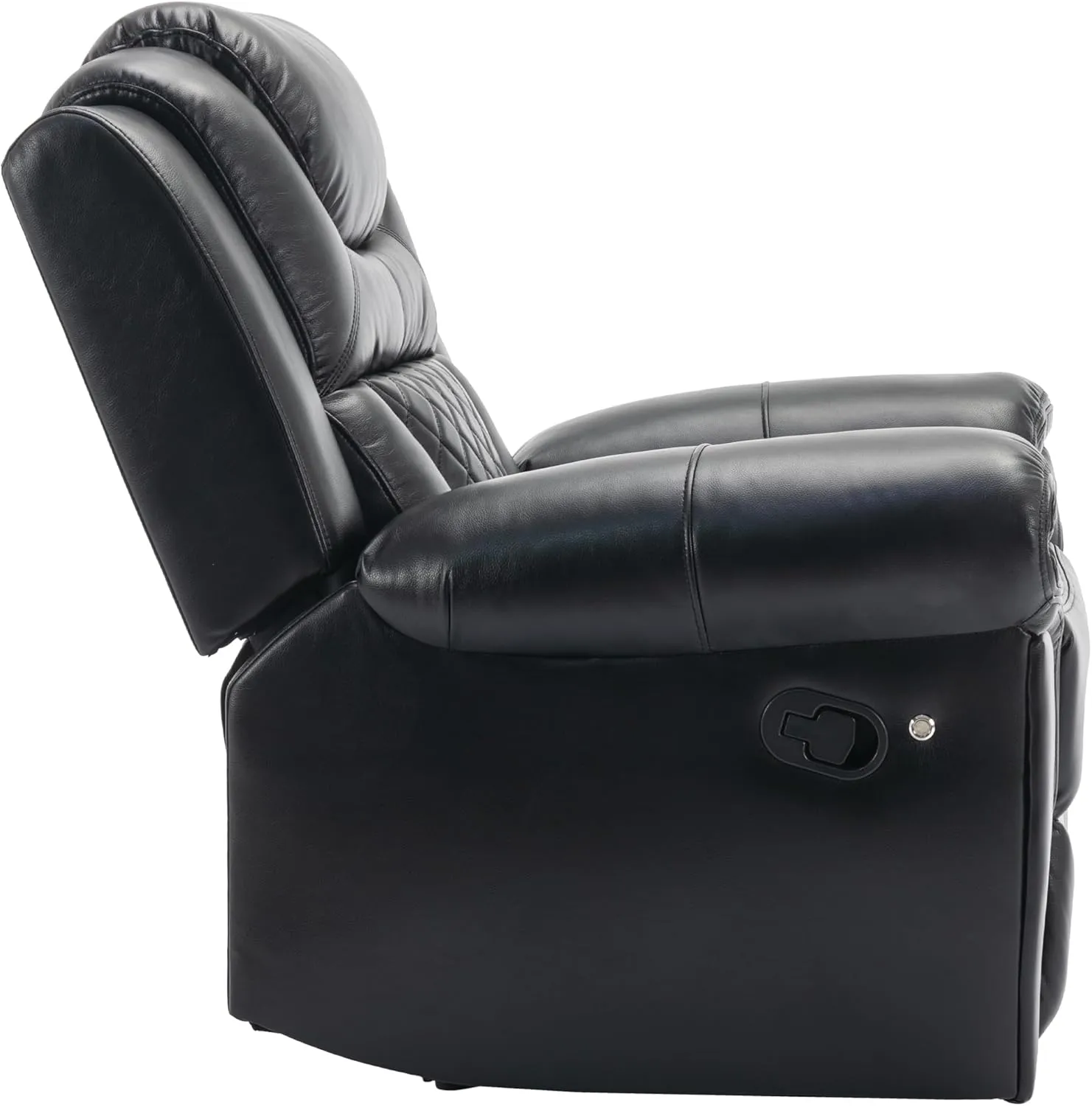 Home Theater Seating Manual Recliner Chair with LED Light Strip for Living Room,Bedroom, Black