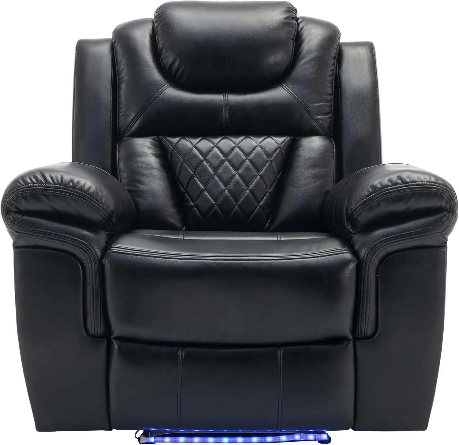 Home Theater Seating Manual Recliner Chair with LED Light Strip for Living Room,Bedroom, Black