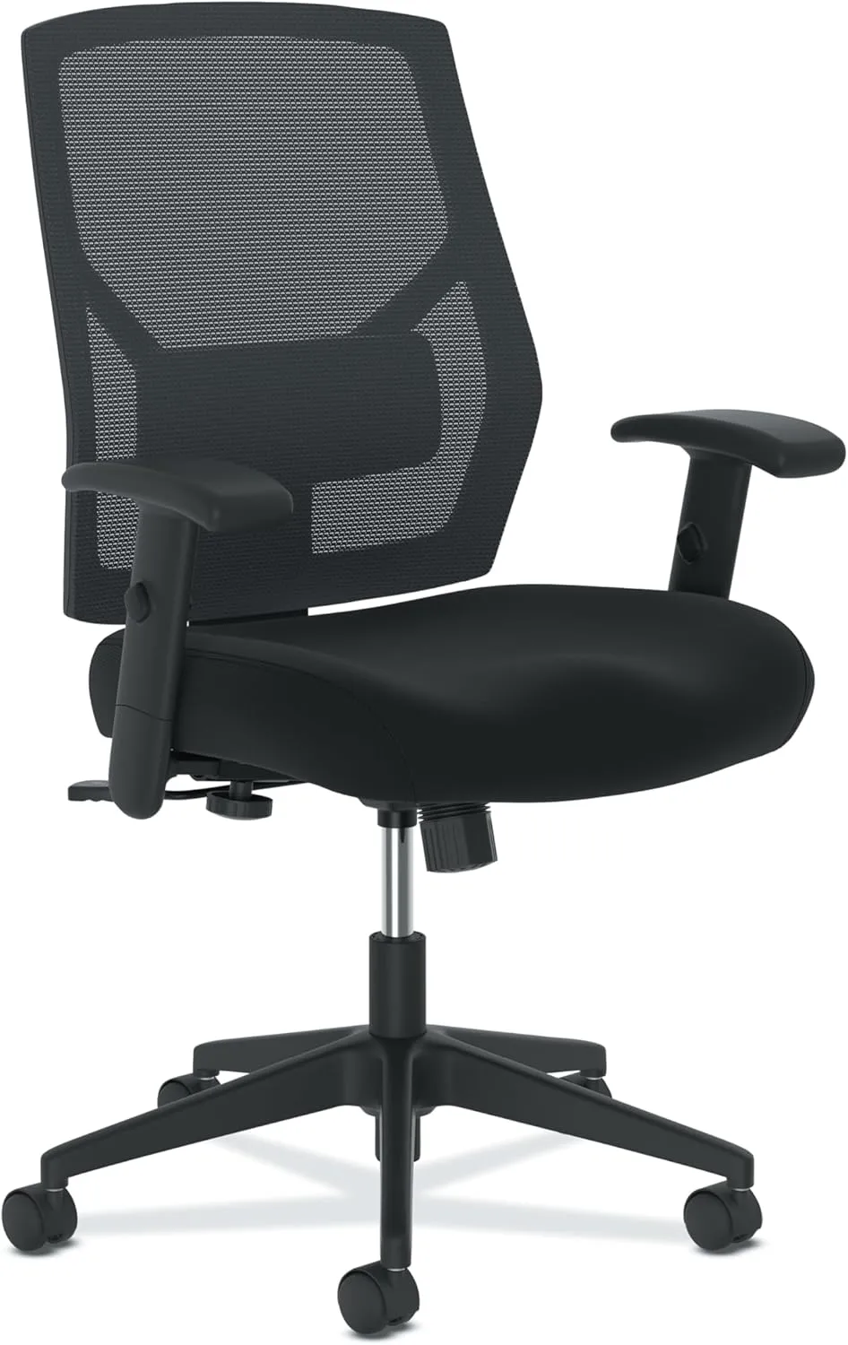 HON Crio High Back Task Chair, Ergonomic Office Chair with Adjustable Arms and Back Support, Lumbar Support, 360 Swivel, Adjustable Center-Tilt Recline, Black