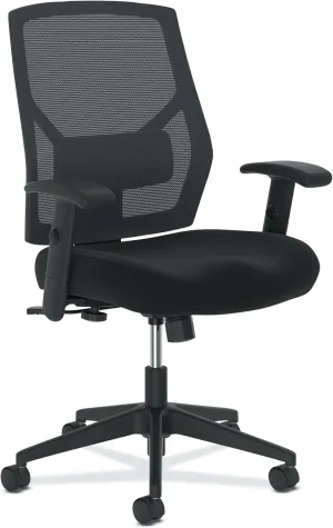 HON Crio High Back Task Chair, Ergonomic Office Chair with Adjustable Arms and Back Support, Lumbar Support, 360 Swivel, Adjustable Center-Tilt Recline, Black