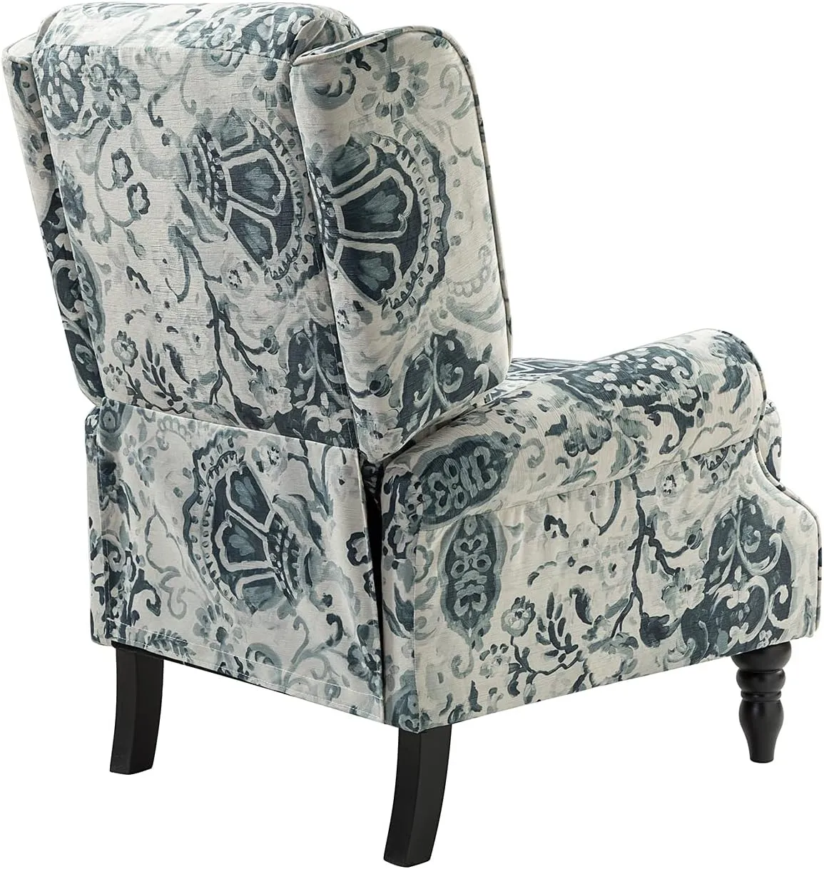 HULALA Home Upholstered Wingback Recliner Chair, Small Adjustable Footrest Push Back Single Reclining Sofa, Mid Century Modern Lounge Armchair for Living Room, Bedroom, Reading/Floral