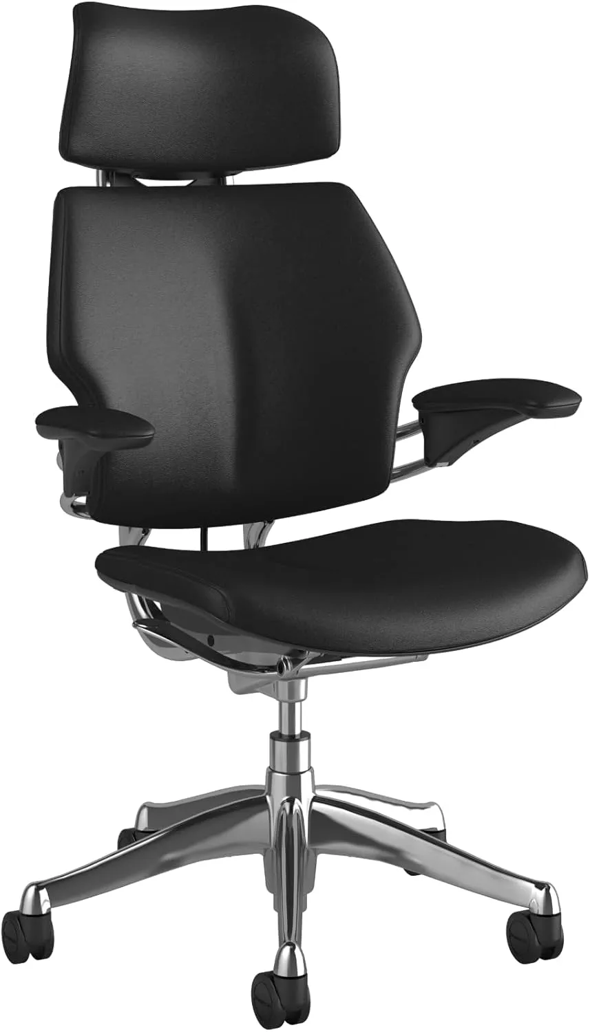 Humanscale F211GCF10 Freedom Office Desk Chair, 27.25D x 18.5W x 53H, Black Ergonomic Office Chair with Headrest, Adaptable Posture Office Chair, Supportive Office Chair