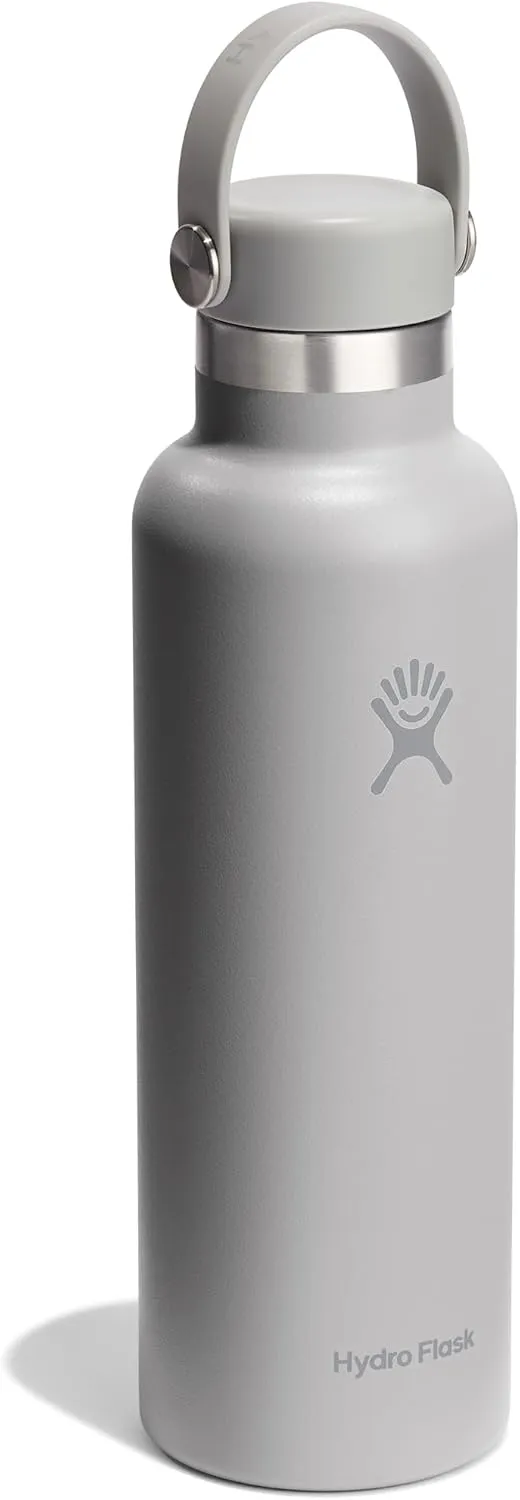 Hydro Flask Stainless Steel Standard Mouth Water Bottle with Flex Cap and Double-Wall Vacuum Insulation