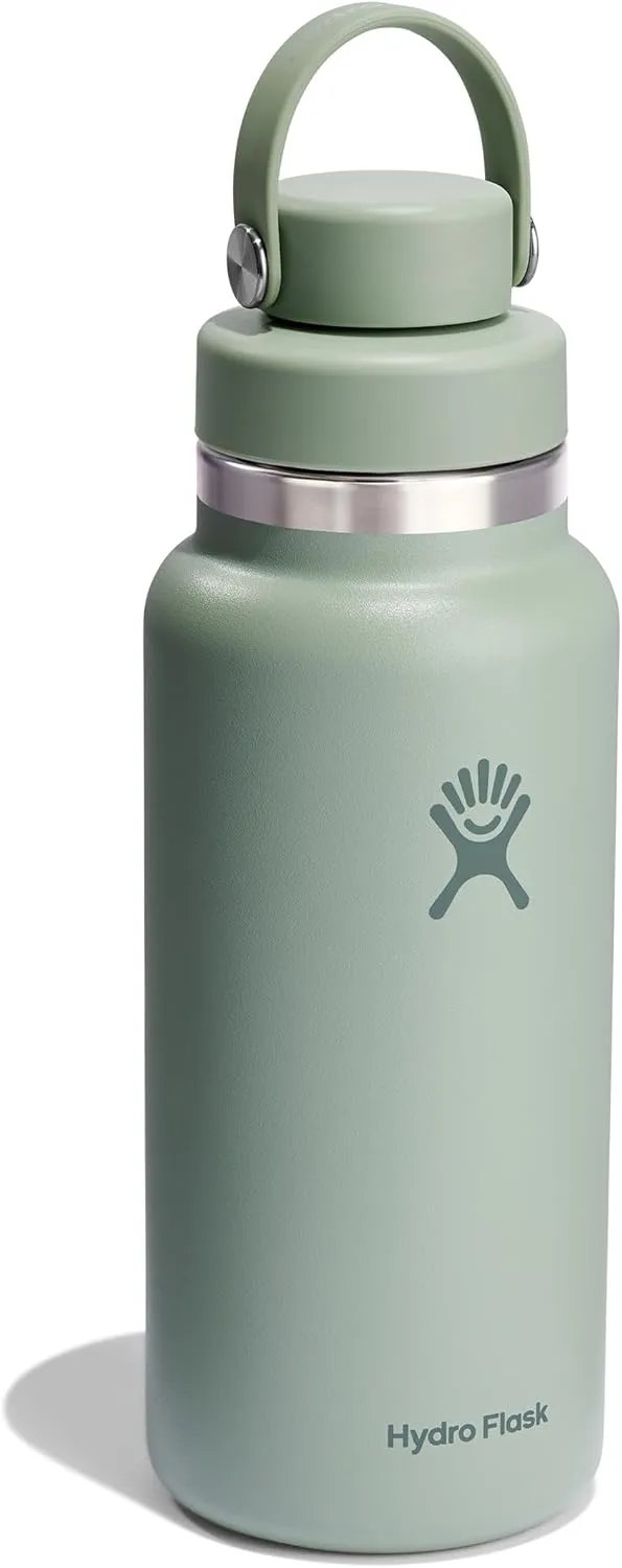 HYDRO FLASK Wide Mouth Chug Cap vacuum insulated stainless steel water bottle with leakproof closeable lid for cold water drinks, sports, travel, car and school
