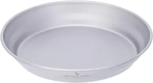 iBasingo 183mm Titanium Trek Plate Dishes Saucer Portable Kitchen Tableware Small Pan Ultralight for Outdoor Travel Backpacking Camping Hiking & Home Everyday Use Ti1109T