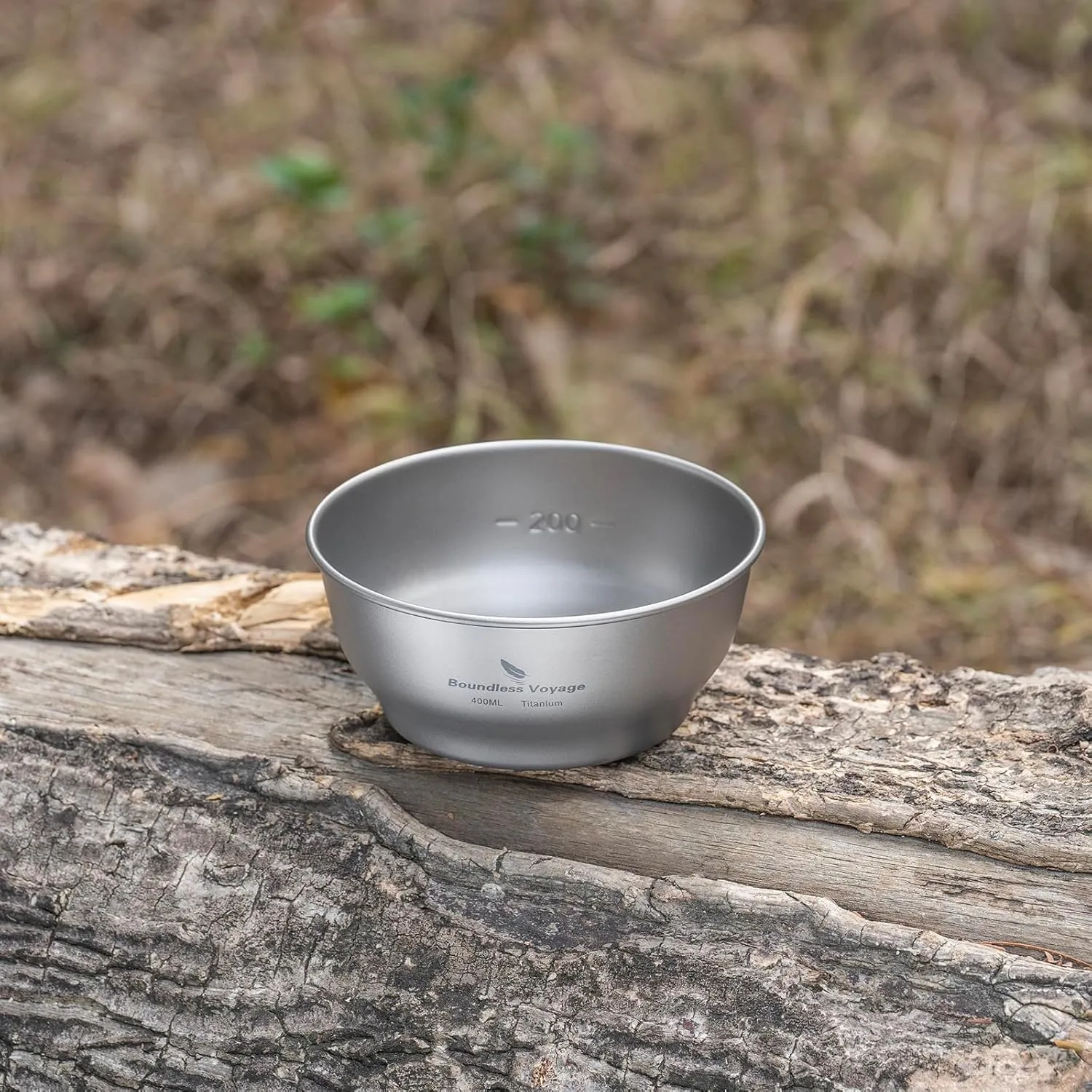 iBasingo 400ml Titanium Bowl Small Single Layer Rice Bowl Ultralight Tableware Gym Fitness Bowl Outdoor Camping Dinnerware Potable Stackable Kitchen Utensils Ti1105T