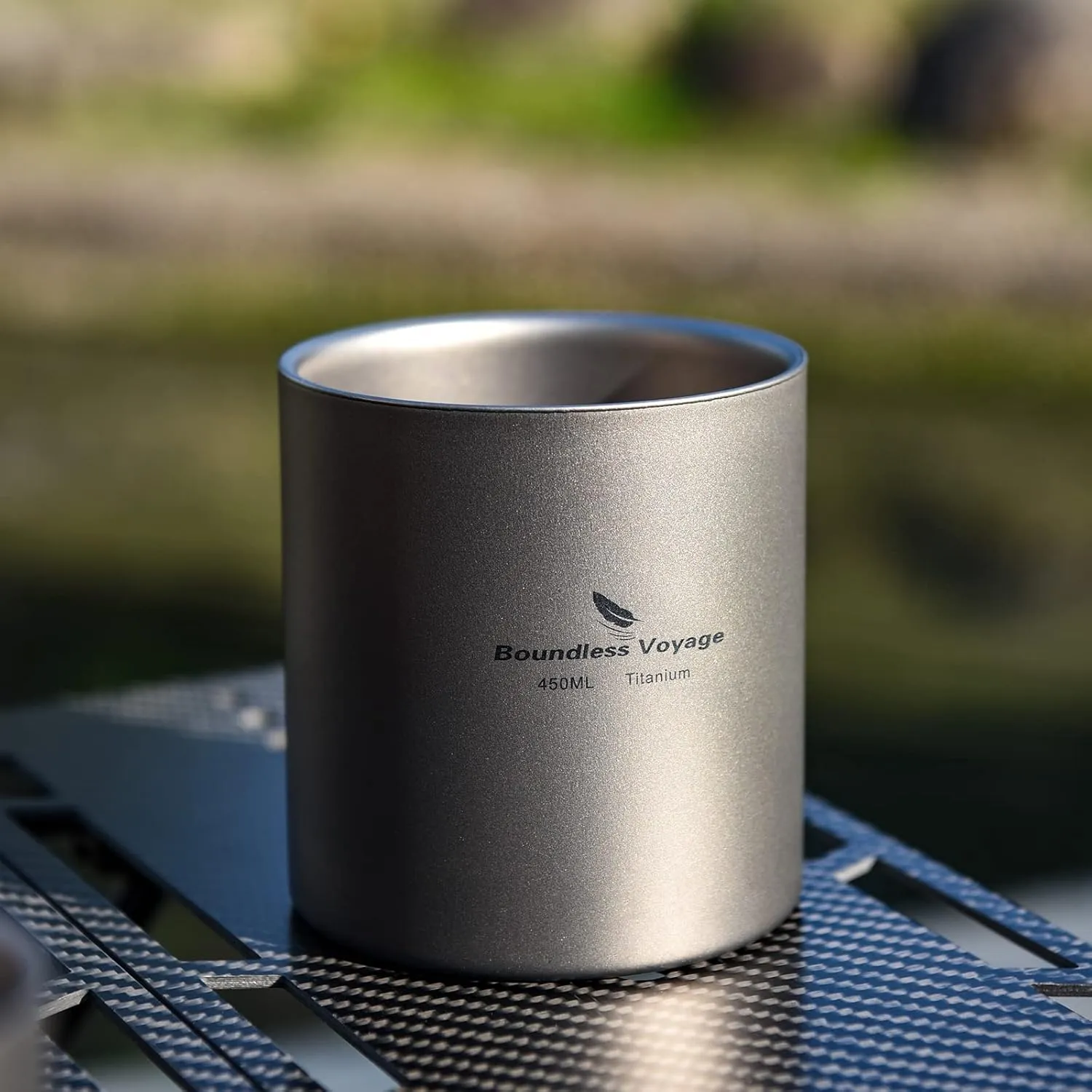 iBasingo Titanium Double-Walled Cups 180ml 300ml 450ml Ultralight Camping Tea Coffee Mug Cold Hot Insulated Drinking Mug Portable Tableware for Outdoor Travel Hiking Picnic Daily Used Ti3028930D