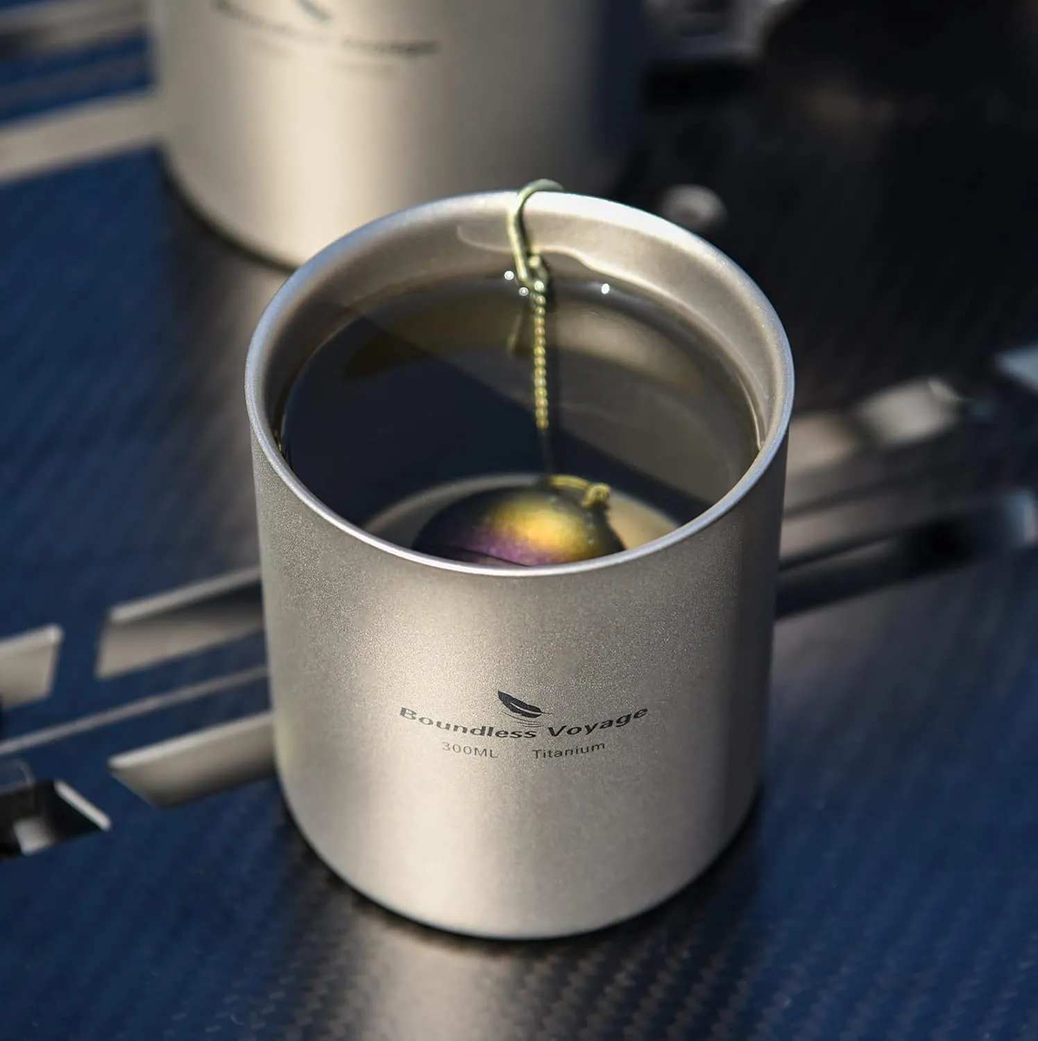 iBasingo Titanium Double-Walled Cups 180ml 300ml 450ml Ultralight Camping Tea Coffee Mug Cold Hot Insulated Drinking Mug Portable Tableware for Outdoor Travel Hiking Picnic Daily Used Ti3028930D