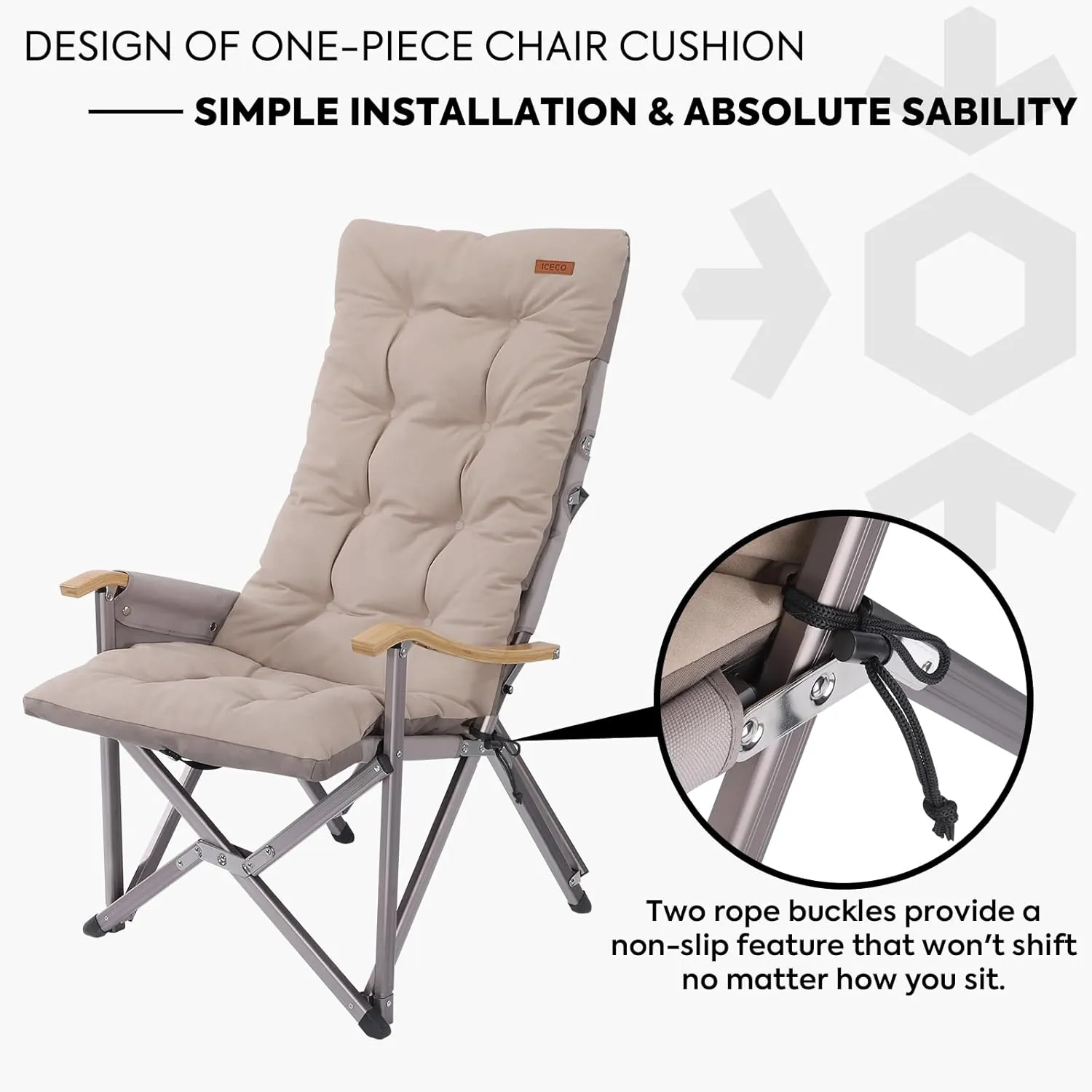 ICECO Flannel Chair Cushion Camping Chair (only Cushion not Include Chair), Portable with Storage Bag