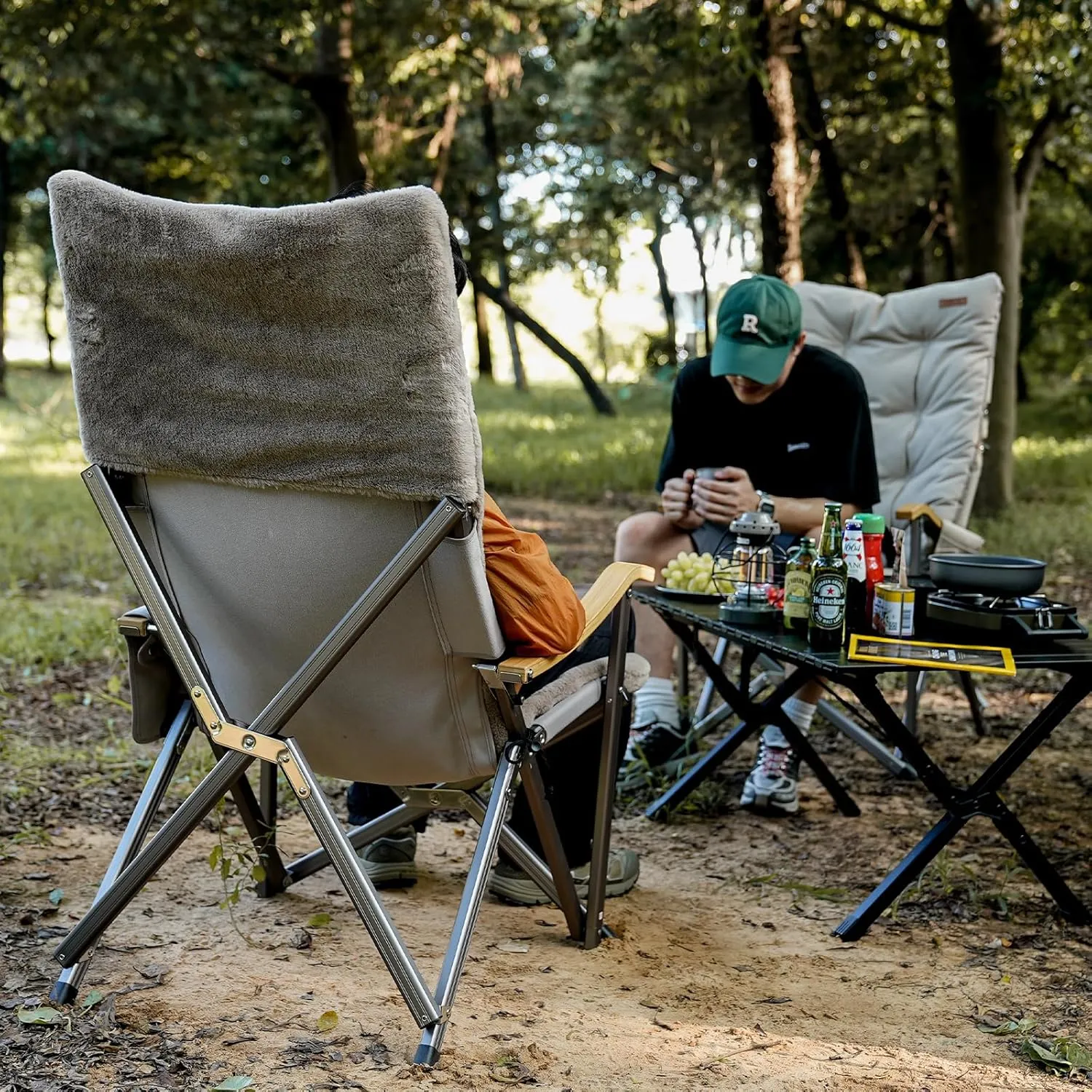 ICECO Flannel Chair Cushion Camping Chair (only Cushion not Include Chair), Portable with Storage Bag