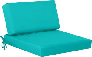 idee-home Outdoor Cushions for Patio Furniture, Outdoor Seat Cushion, Waterproof Couch Hampton Bay Deep Seat Replacement Chair Cushions for Garden Lawn Backyard Deck, 26.5 x 26.5 Peacock Blue