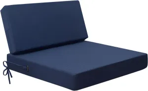 idee-home Outdoor Cushions for Patio Furniture, Outdoor Seat Cushion, Waterproof Couch Hampton Bay Deep Seat Replacement Chair Cushions for Garden Lawn Deck Backyard, 26.5 x 26.5 Navy Blue