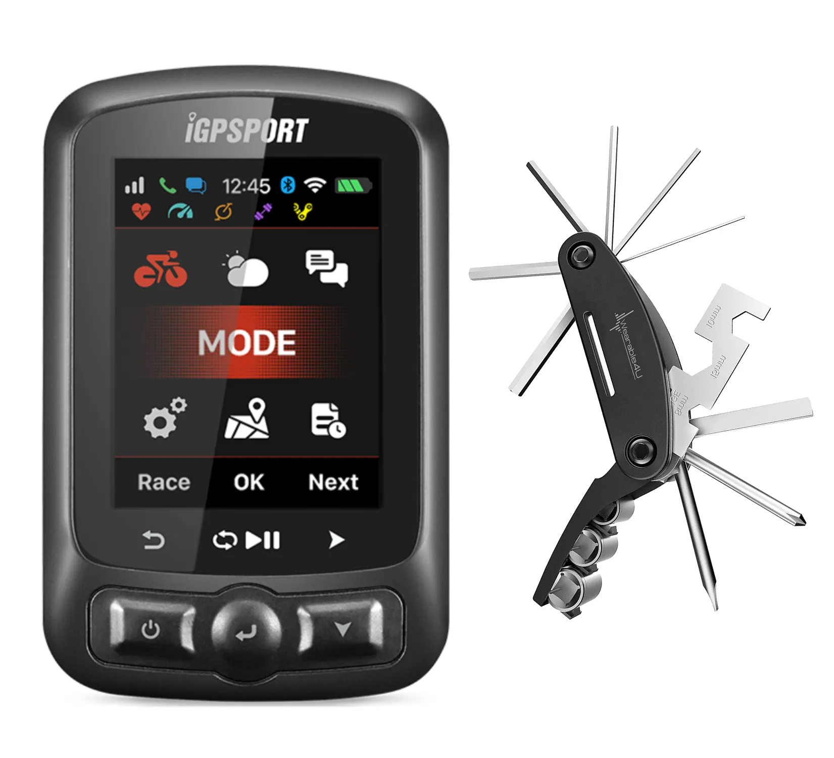 iGPSPORT iGS620 GPS Cycling Computer with Wearable4U Bundle