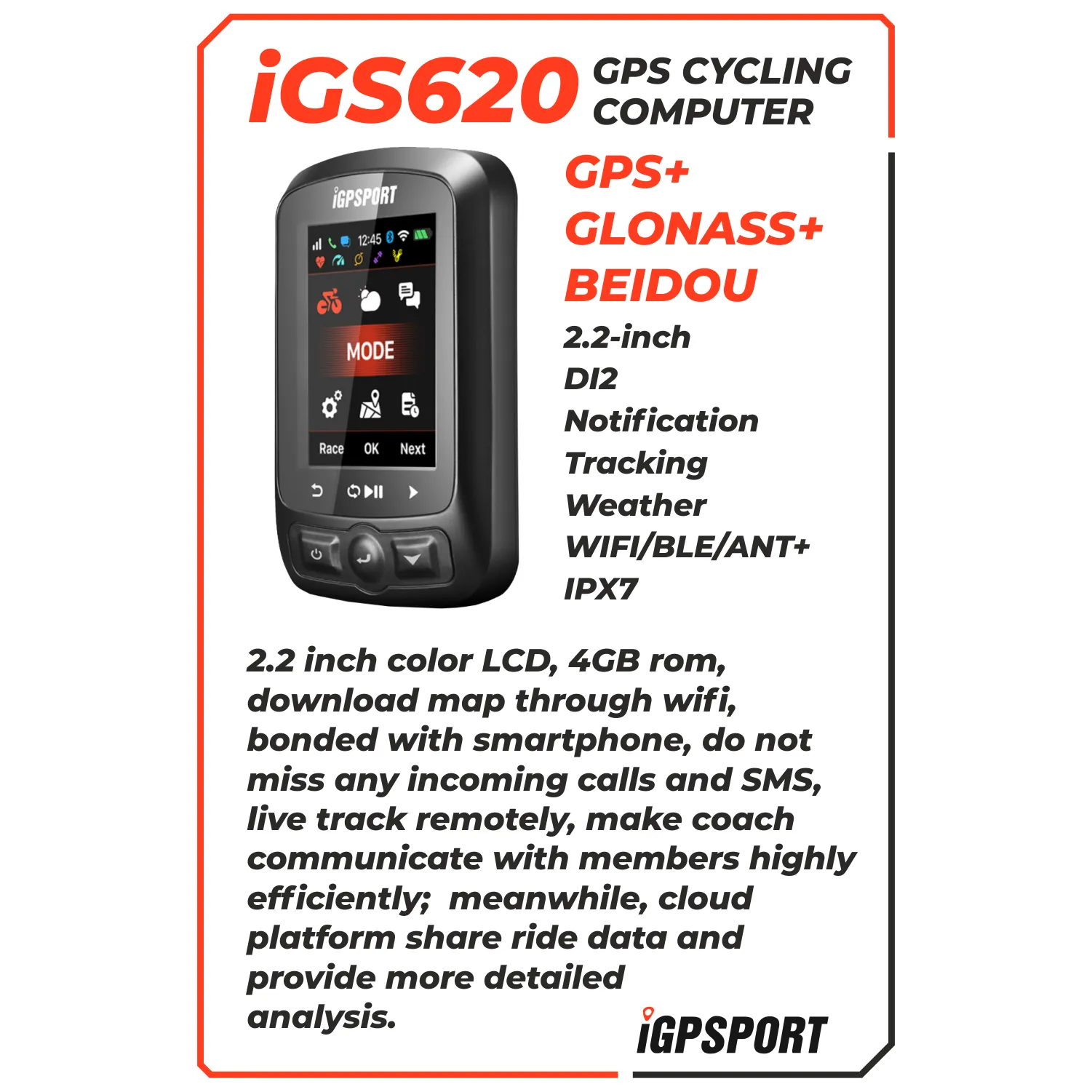 iGPSPORT iGS620 GPS Cycling Computer