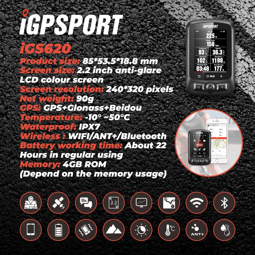 iGPSPORT iGS620 GPS Cycling Computer