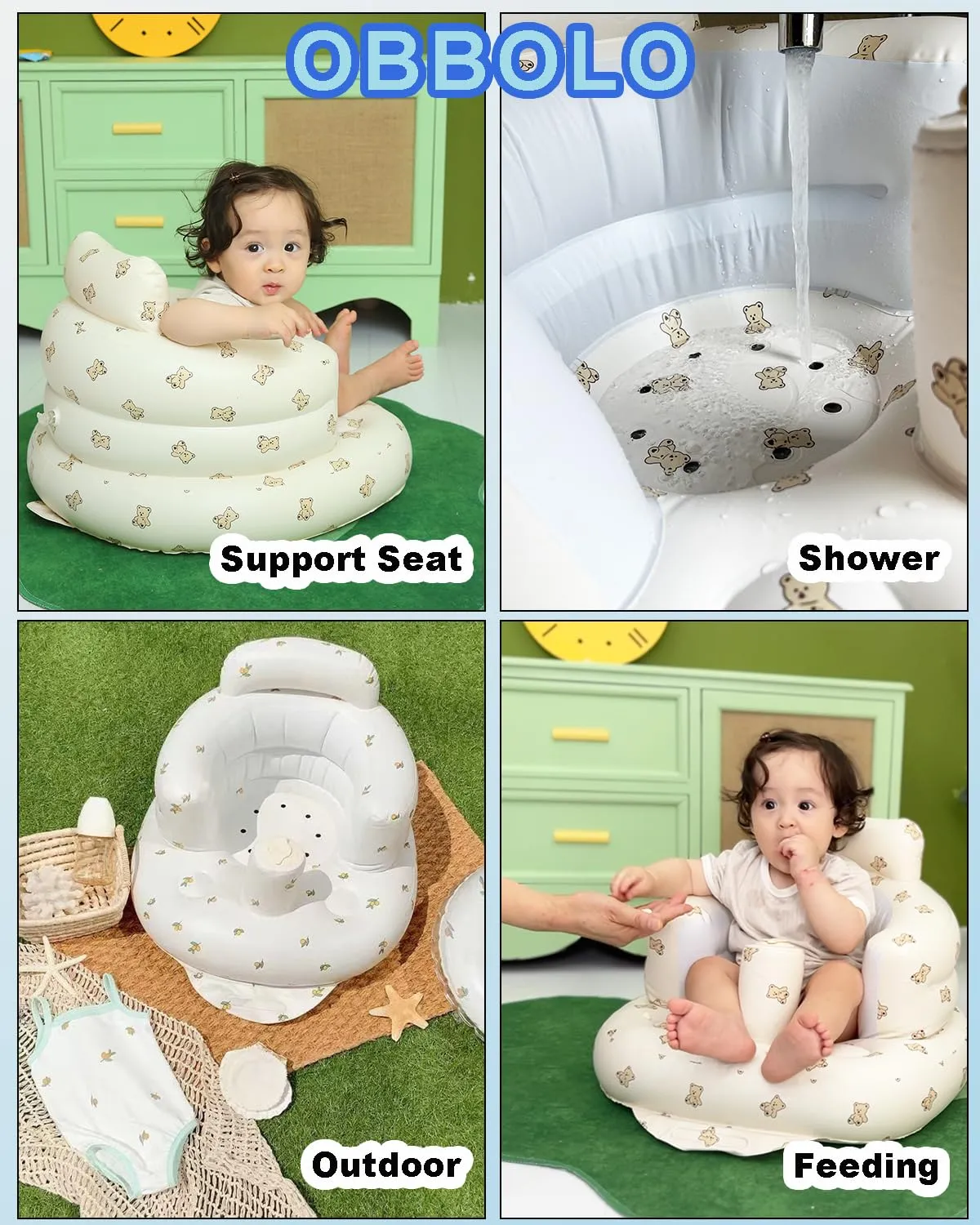 Inflatable Baby Seat for Babies 3 Months and Up,Inflatable Baby Chair,Blow Up Baby Chair,Baby Seats for Infants for Sitting Up