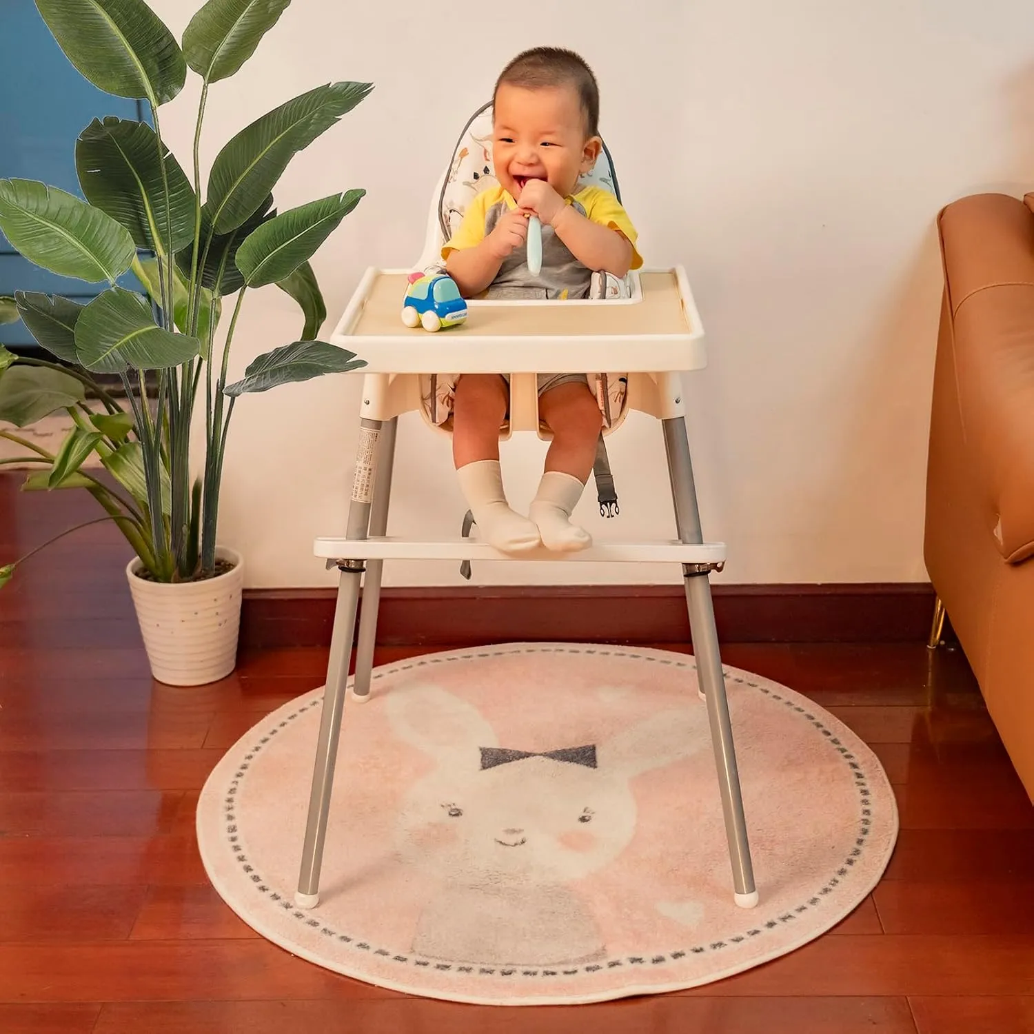 Inflatable Supporting Cushion for IKEA High Chair, Baby High Chair Cushion with Colorful Printing, Inflatable Cushion Included(Dinosaurs)