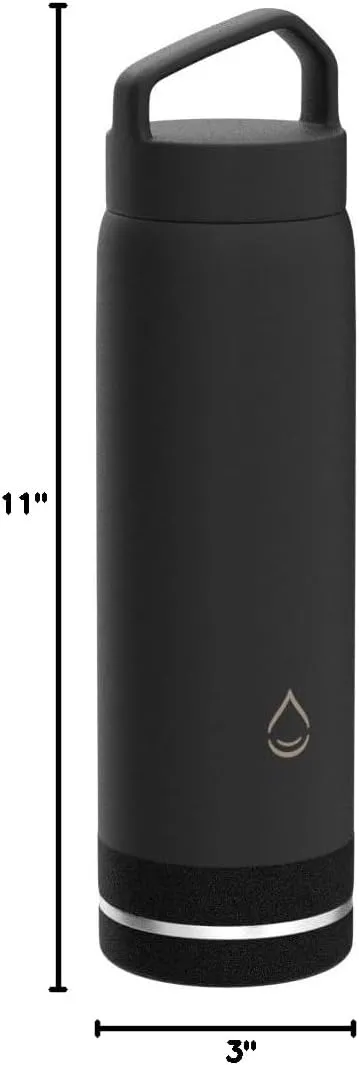 Infusion Pro Fruit Infuser Water Bottle - Vacuum Insulated (20 oz) Stainless Steel : Fruit Infusion Recipe eBook : Bottom Loading for More Flavor : Easy Cleaning : Great Gift