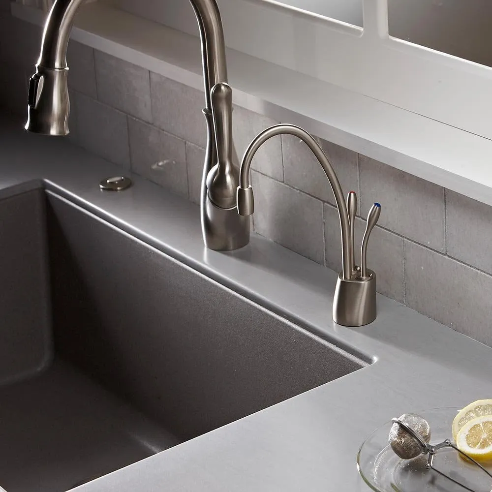InSinkErator Contemporary Instant Hot and Cold Water Dispenser Faucet, Satin Nickel, F-HC1100SN