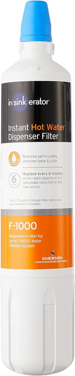 InSinkErator F-1000 Standard Instant Hot Dispenser Under-Sink Water Filter Replacement, 1 Count (Pack of 1), White