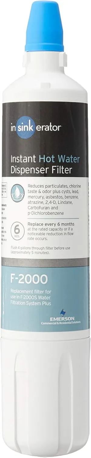 INSINKERATOR F-2000 Under Sink Water Filter Replacement Cartridge for INSINKERATOR Water Filtration System, VOCs and Lead Filter