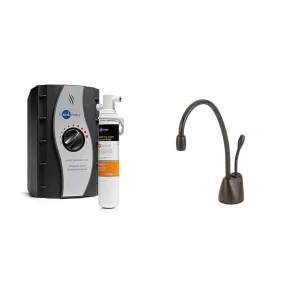 InSinkErator HWT-F1000S, One Size, Silver & F-GN1100ORB Contemporary Instant Hot Water Dispenser-Faucet Only, Oil-Rubbed Bronze