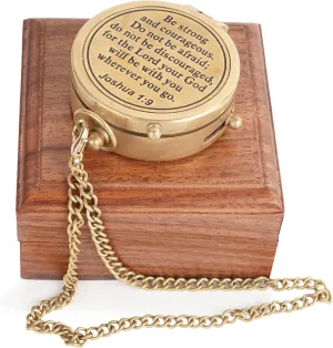 Inspirational Gift Compass -Be Strong and Courageous Joshua 1:9 - Uplifting Baptism Gift, Graduation Gift, Birthday, Confirmation Gift for Men Women Boys Girls Teenage Kids