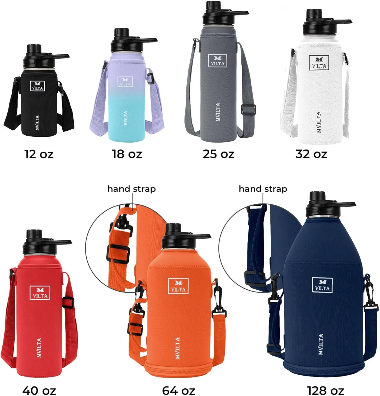 Insulated Stainless Steel Water Bottle-Double Walled Vacuum Reusable Sports Water Bottle With Free Bottle Accessories - Ice: Up to 24 Hrs. Hot: Up to 12 Hrs. 40oz Lavender-Blue