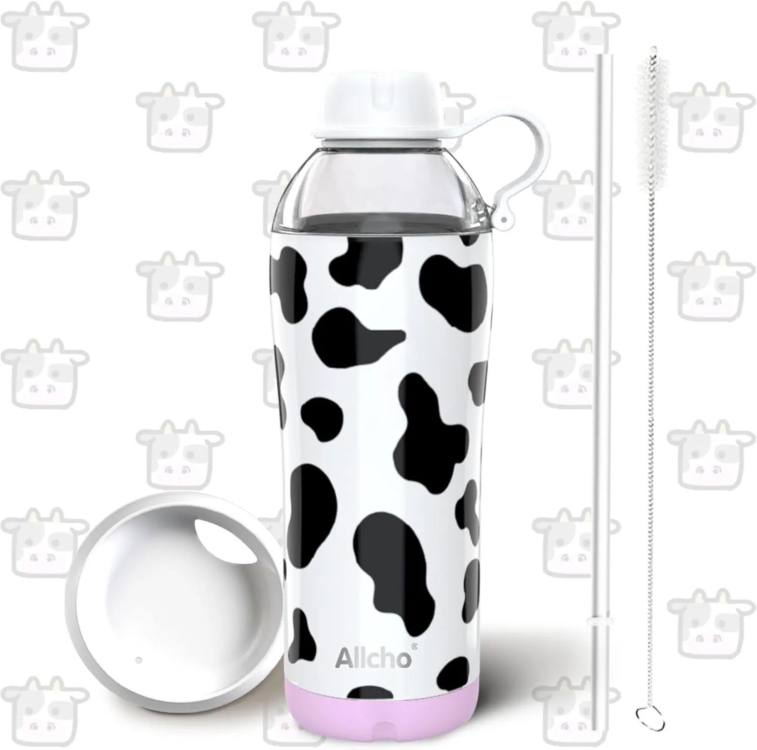 Insulated Water Bottle for Women, 18 oz Stainless Steel Water Bottles, Double Walled, 2 Lids (Chug & Tumbler) - Hydrate & Caffeinate, Gifts