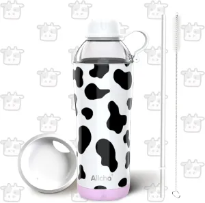 Insulated Water Bottle for Women, 18 oz Stainless Steel Water Bottles, Double Walled, 2 Lids (Chug & Tumbler) - Hydrate & Caffeinate, Gifts