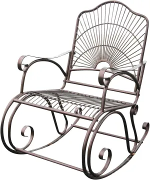 International Caravan Iron Bronze Patio Rocking Chair