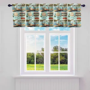 jejeloiu Lake Valance Curtains for Living Room Bedroom Bathroom 1 Panel 52"x18" Kids Lakeside Pike Fish Boat Kitchen Valances for Boys Girls Teens Fishing Window Treatment Natural Scenery