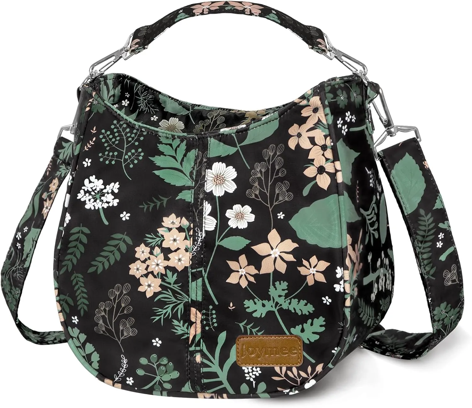Joymee Lunch Bag for Women, Large Insulated Adult Lunch Box, Reusable Leakproof Cooler Tote Bag with Adjustable Shoulder Strap for Work Office Picnic Travel - Green Leaf