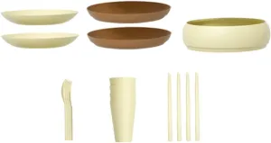 KESYOO 1 Set Portable Tableware Set Cups Cutlery Camper Bowls Outdoor Collapsible Camping Plate Dish for Utensils Picnic Spoon Stainless Kit Hike Folding Lightweight Plates