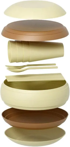Kichvoe 1set Outdoor Portable Tableware Kit Reusable Bowl Cup Plate Chopsticks Spoons for Camping Picnics Travel Lightweight Easy to Clean Space-saving Design