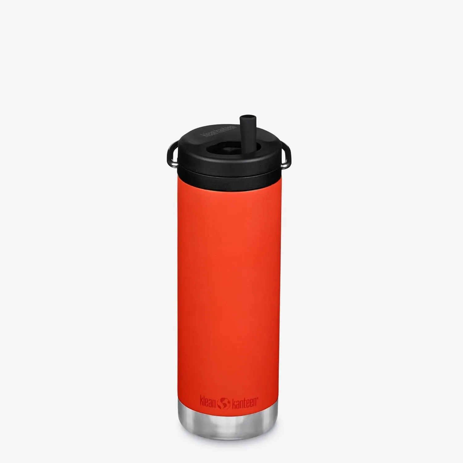 Klean Kanteen TKWide Insulated Water Bottle with Twist Cap - Reusable Travel Water Bottle with Stainless Steel Straw - Perfect for Sports & the Office - Tiger Lily, 16 oz