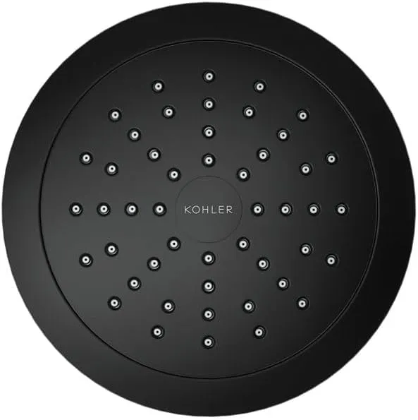 KOHLER K-33631-G-BL Cinq Single-Function Filtered Shower Head, Round Fixed Showerhead with Filter for Hard Water, 1.75 gpm, Matte Black