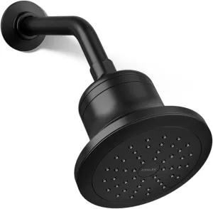 KOHLER K-33631-G-BL Cinq Single-Function Filtered Shower Head, Round Fixed Showerhead with Filter for Hard Water, 1.75 gpm, Matte Black
