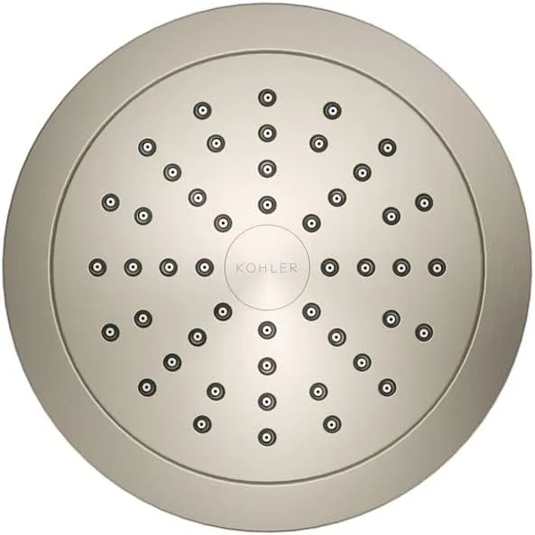 KOHLER K-33631-Y-BN Cinq Single-Function Filtered Shower Head, Round Fixed Showerhead with Filter for Hard Water, 2.5 gpm, Vibrant Brushed Nickel