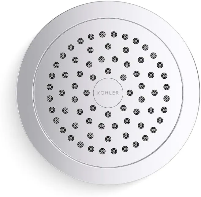 KOHLER ‎K-33631-Y-CP Cinq Single-Function Filtered Shower Head, Round Fixed Showerhead with Filter for Hard Water, 2.5 GPM, Polished Chrome