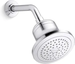 KOHLER ‎K-33631-Y-CP Cinq Single-Function Filtered Shower Head, Round Fixed Showerhead with Filter for Hard Water, 2.5 GPM, Polished Chrome